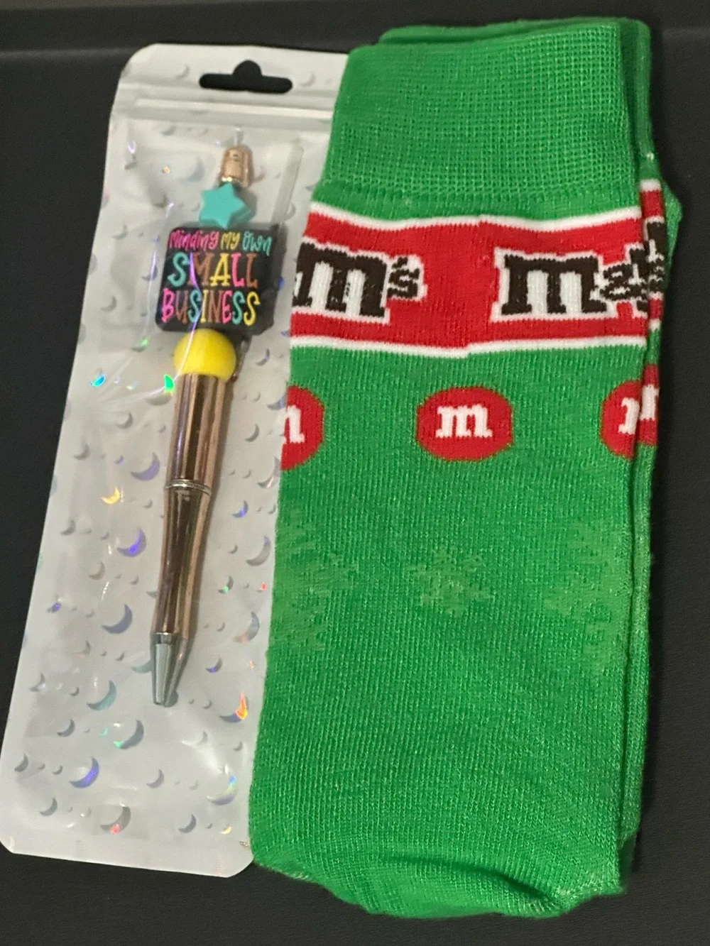 Novelty Snack-Themed Crew Socks Pack with customized pen ( pick yours)